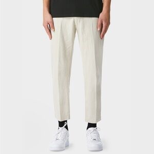 I Love Ugly Linen Kobe Pants Cropped in Bone Size Large
